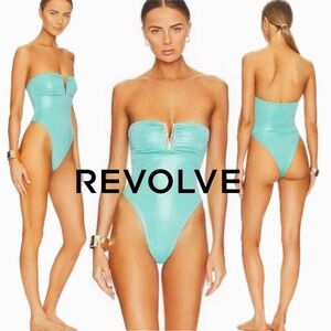 REVOLVE X Michael Costello Miki Turquoise Strapless Swimsuit size XL